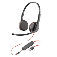 HP Poly Blackwire C3225 UC Stereo Headset (USB & 3.5mm)