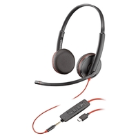 HP Poly Blackwire C3225 UC Stereo Headset (USB-C & 3.5mm) - 80S04A6