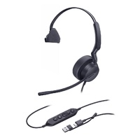 Yealink (UH42-M-UC-C/A) UC Certified USB Wired Headset, Mono, USB-C/A, Noise-Canceling Microphone, All-Day-Wearing Comfort & Flexible and Fast Plug-an