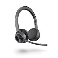 HP Poly Voyager 4320 Stereo Teams & UC with Charge Stand, 218476-02 usb-A, , Wireless, Noise canceling boom, Acoustice Fence
