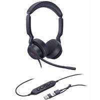 Yealink UH44 Dual Teams USB-C/A Microsoft Certified Teams USB Wired HeadsetDual Noise-Canceling Microphones 35mmSpeaker Busylight Leather Ear Cushions