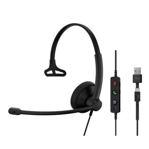 EPOS MS IMPACT 100 Mono Corded Headset | USB-C + USB-A