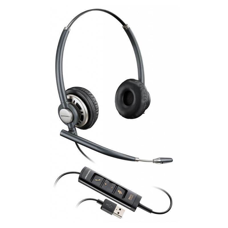HP Poly EncorePro HW725 Binaural USB PC Headset w/Inline Control