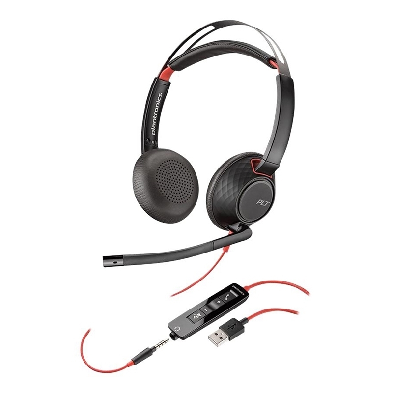 HP Poly Blackwire C5220 Stereo UC Headset (USB-A & 3.5mm) - 80R97AA
