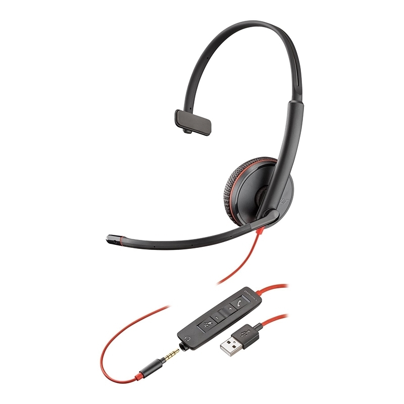 HP Poly Blackwire C3215 UC Mono Headset (USB & 3.5mm)