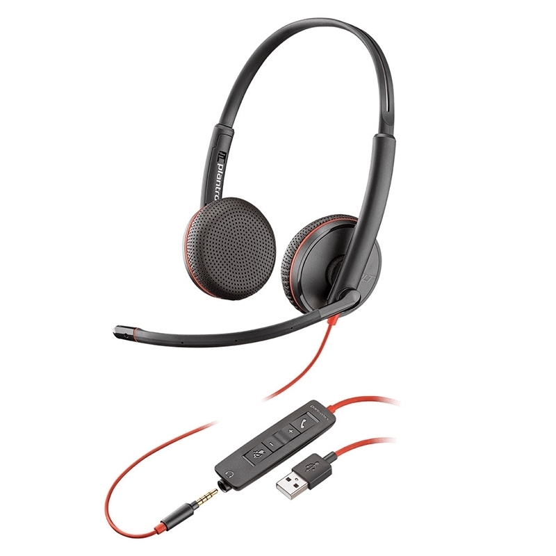 HP Poly Blackwire C3225 UC Stereo Headset (USB & 3.5mm)