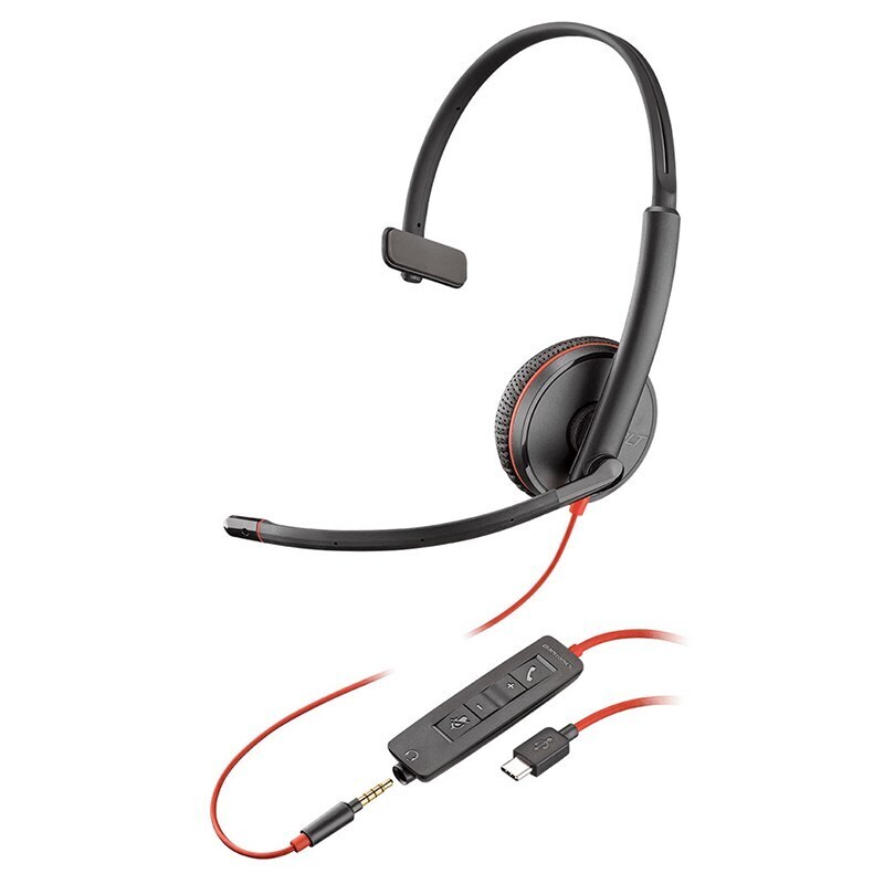HP Poly Blackwire C3215 UC Mono Headset (USB-C & 3.5mm)