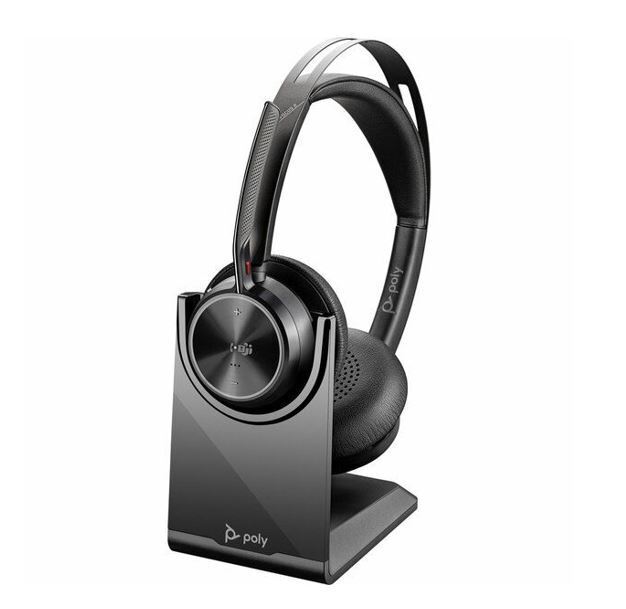 HP Poly Voyager Focus 2 UC 77Y87AA Teams, USB A, Charge stand, Active Noise Canceling, Acoustic Fence, Stereo Sound, Dynamic Mute Alert