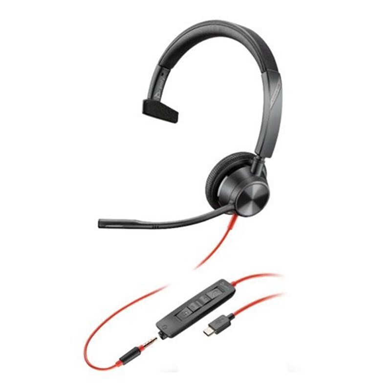 HP Poly Blackwire 3315-M UC Mono Headset (USB-C & 3.5mm)