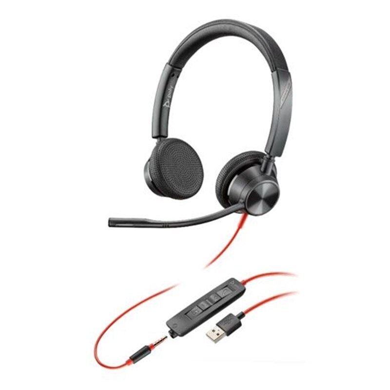 HP Poly Blackwire 3325-M UC Headset (USB & 3.5mm)
