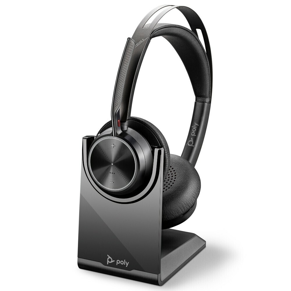HP Poly Voyager Focus 2 UC Wireless Headset With Active Noise Cancellation, With Charging Stand, USB-C