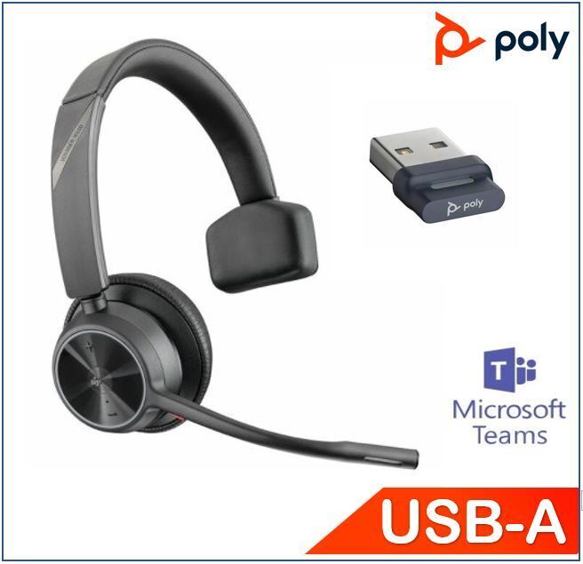 HP Poly Voyager 4310 UC, 218470-02 Teams certified, Monaural, Wireless, Noise canceling boom, Acoustice Fence, SoundGuard