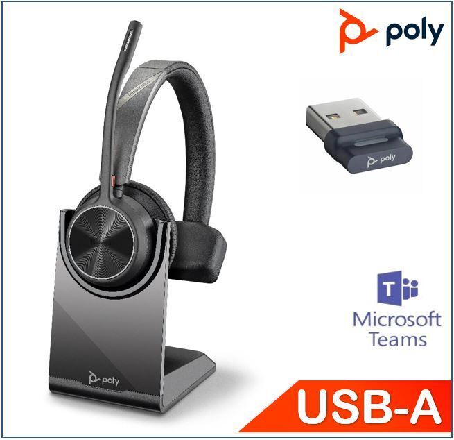 HP Poly Voyager 4310 Mono Teams & UC with Charge Stand, 77Y93AA usb-A, , Wireless, Noise canceling boom, Acoustice Fence