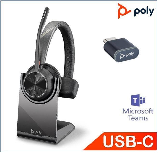 HP Poly Voyager 4310 UC, 77Y95AA USB-C, Teams certified, Monaural, Noise canceling boom, Acoustice Fence, SoundGuard