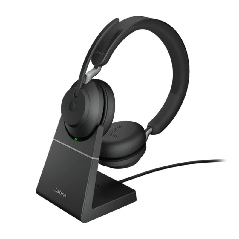 Jabra Evolve2 65 MS USB-C Stereo Bluetooth Headset w/ Charging Deskstand - Black