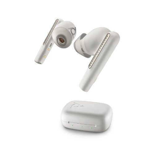 Poly MS Voyager Free 60 True Wireless Earbuds | White Sand | BT700 USB-C Dongle + Basic Charge Case