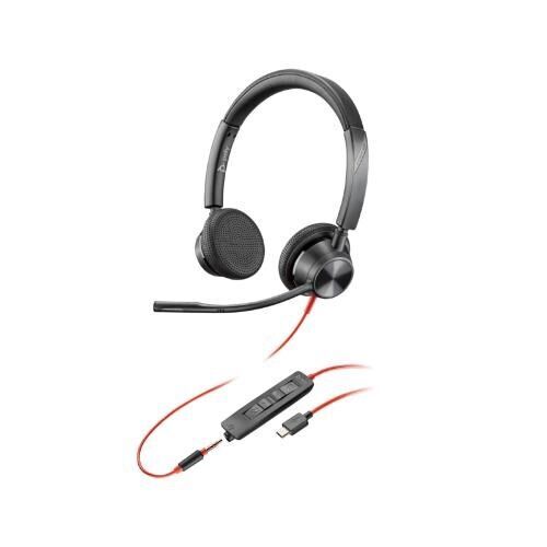 Poly UC Blackwire 3325 Stereo Corded Headset | USB-C + 3.5mm (USB-A Adaptor)