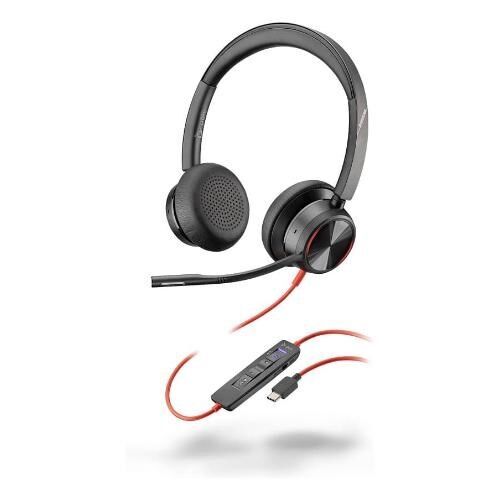 Poly MS Blackwire 8225 Stereo Corded Headset | USB-C + USB-A Adaptor | ANC