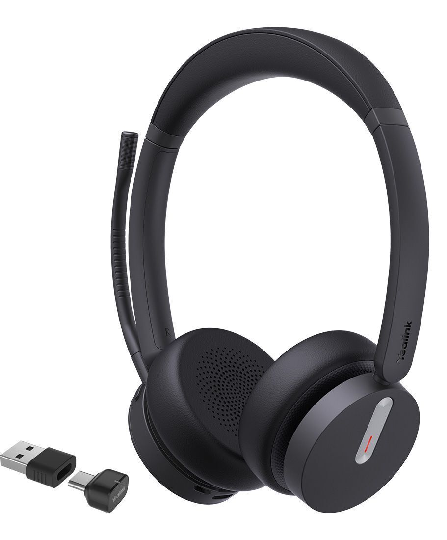 Yealink (BH70 Dual Teams USB-C/A) Microsoft Certified Teams Bluetooth Wireless Headset, Dual, 3-Mic Beamforming Noise Cancellation, USB-C/A, Dongle &