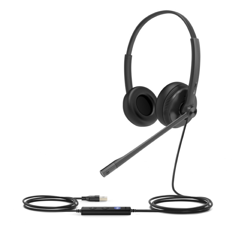 Teams Certified Wideband Noise Cancelling Headset, USB-C and 3.5mm Jack, Leather Ear Piece, Controller with Teams Button, Mono