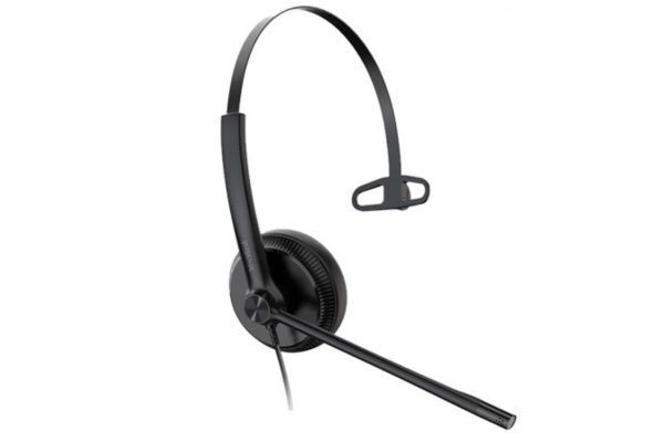 Wideband Noise Cancelling Headset, USB-C and 3.5mm, Leather Ear Piece, YHC20 Controller with UC Button, Mono